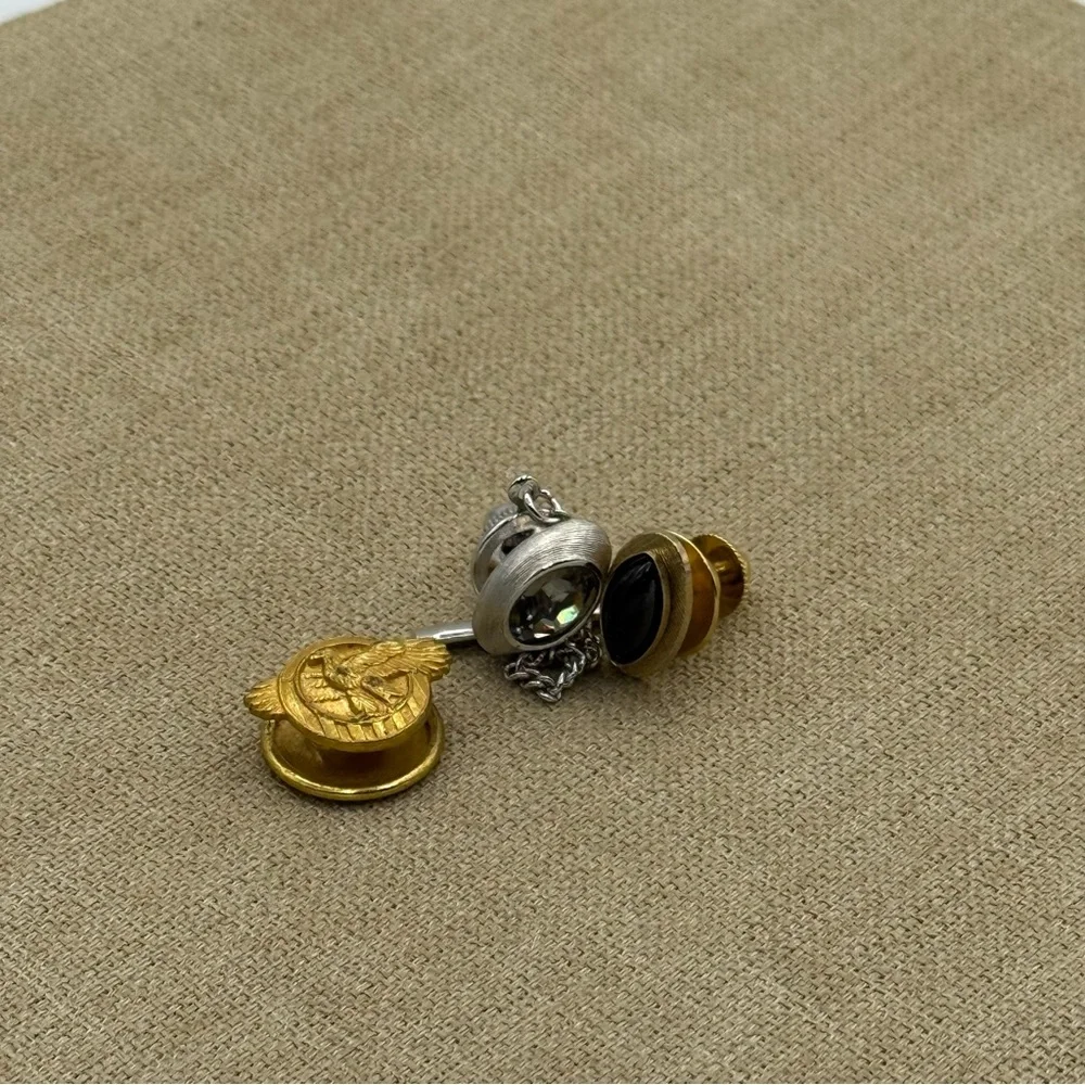 Set of 3 Gold and Silver Lapel Pins